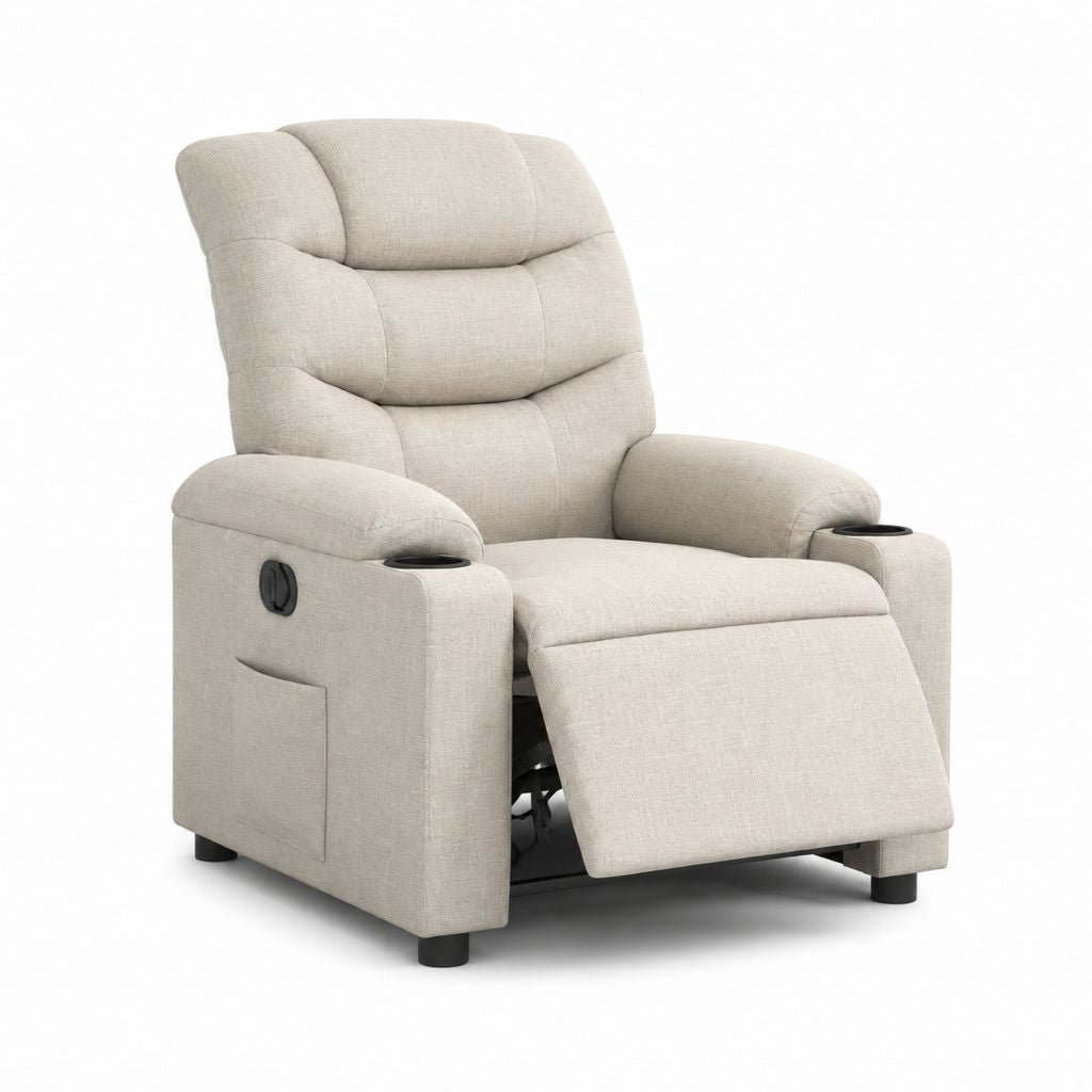 Relaxsessel mit manueller Liegefunktion Beige Polyester 88 x 95 x 105 cm
