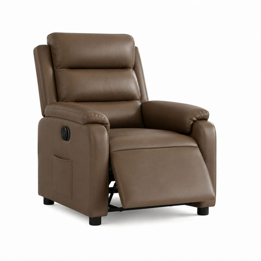 Relaxsessel mit manueller Liegefunktion Braun PU-Kunstleder 90 x 92 x 102 cm
