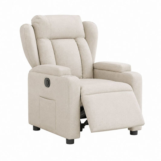 Relaxsessel mit manueller Liegefunktion Beige Polyester 91 x 93 x 104 cm