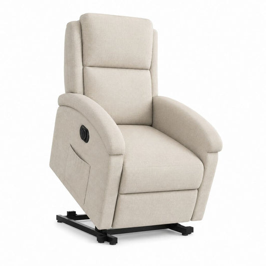 Manueller Relaxsessel Beige Polyester mit Aufstehhilfe 85 x 95 x 108 cm