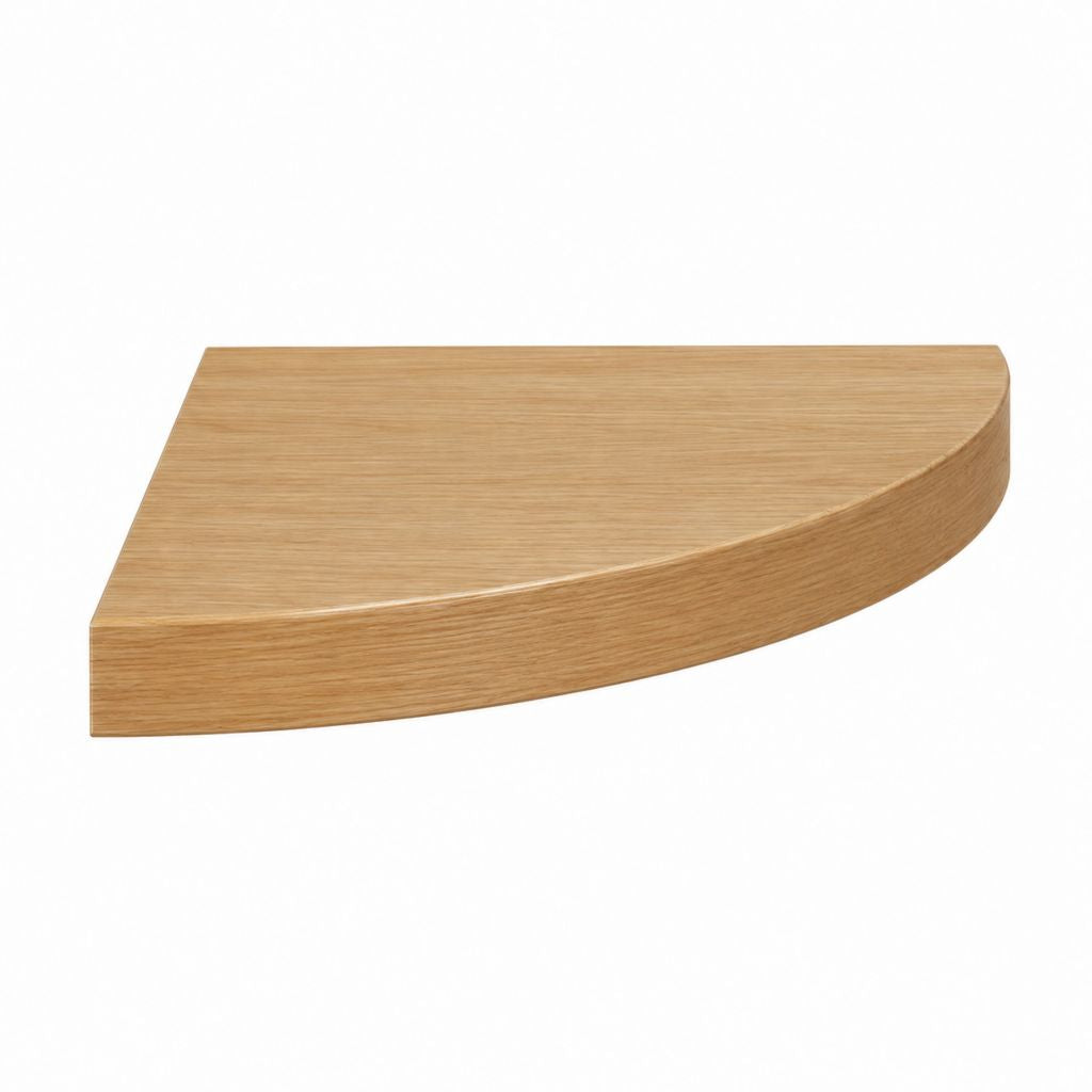 Wandregal Eckregal Eiche MDF halbkreisförmig 60 x 30 x 5 cm
