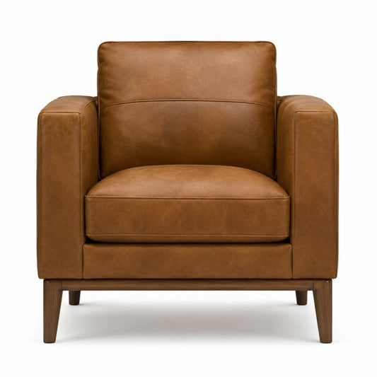 Sessel Cognac PU-Kunstleder rechteckig 88 x 86 x 90 cm