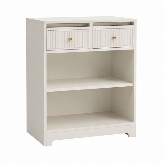 Standregal mit 2 Schubladen Weiß Spanplatte Rechteckig 80 x 40 x 100 cm