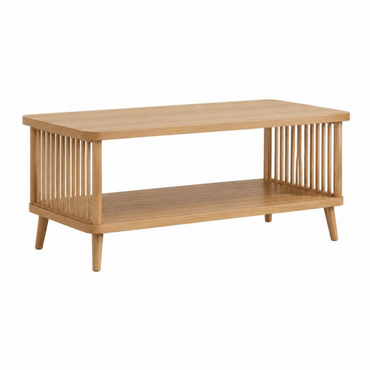 Couchtisch Eiche rechteckig mit Ablage 110 x 60 x 45 cm